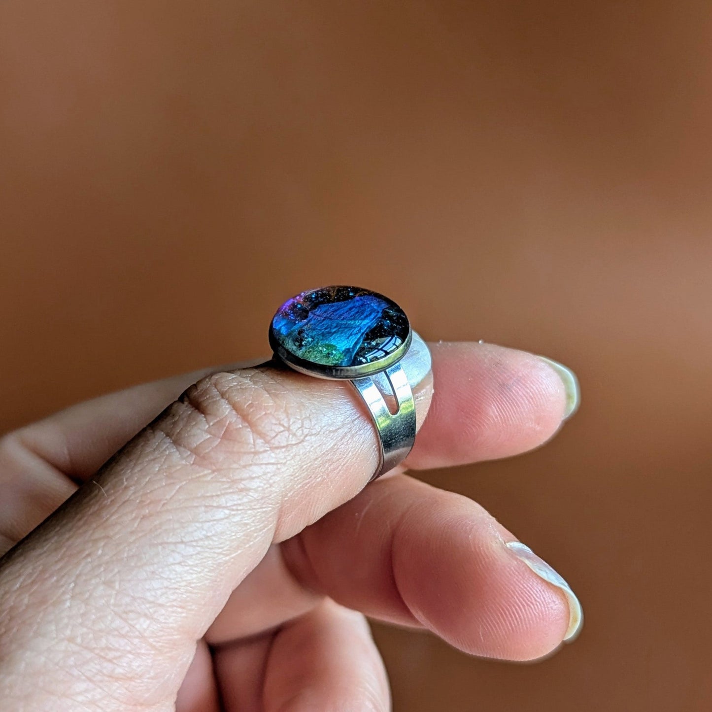 bague argenté lin bleu bisanuelle normandie