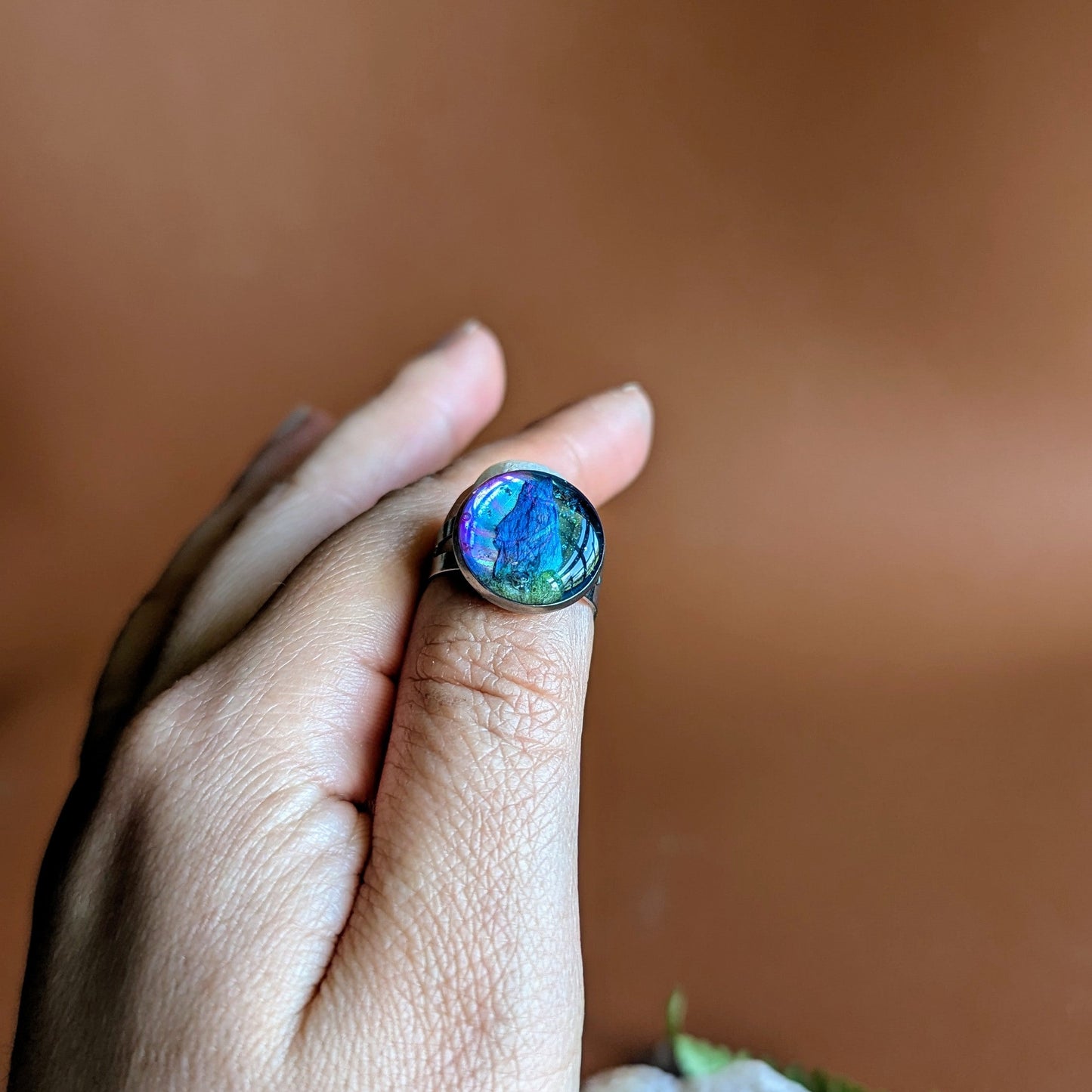 bague argenté lin bleu bisanuelle normandie