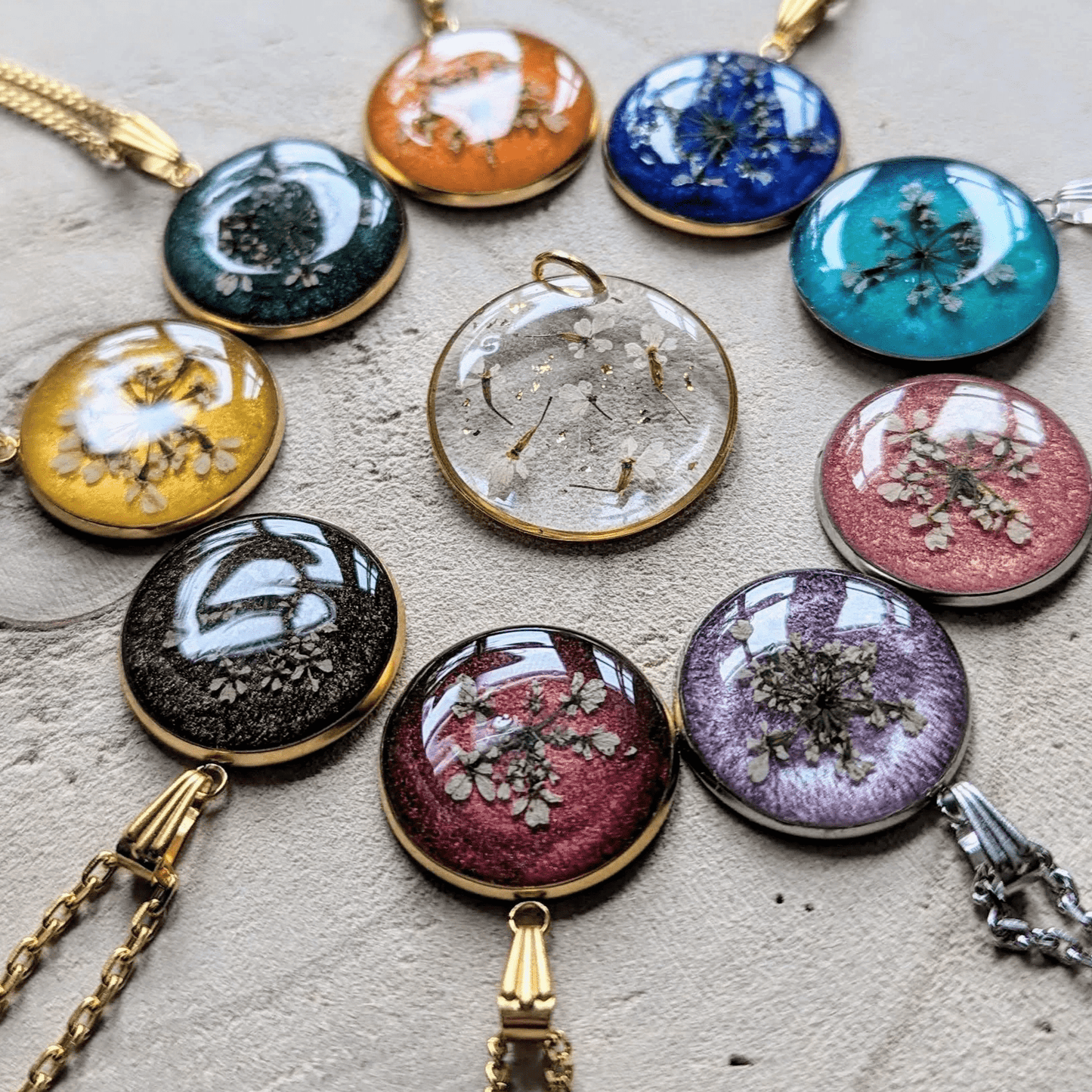 Empreintes Eternelles Colliers Collier coloré Cerfeuil commun