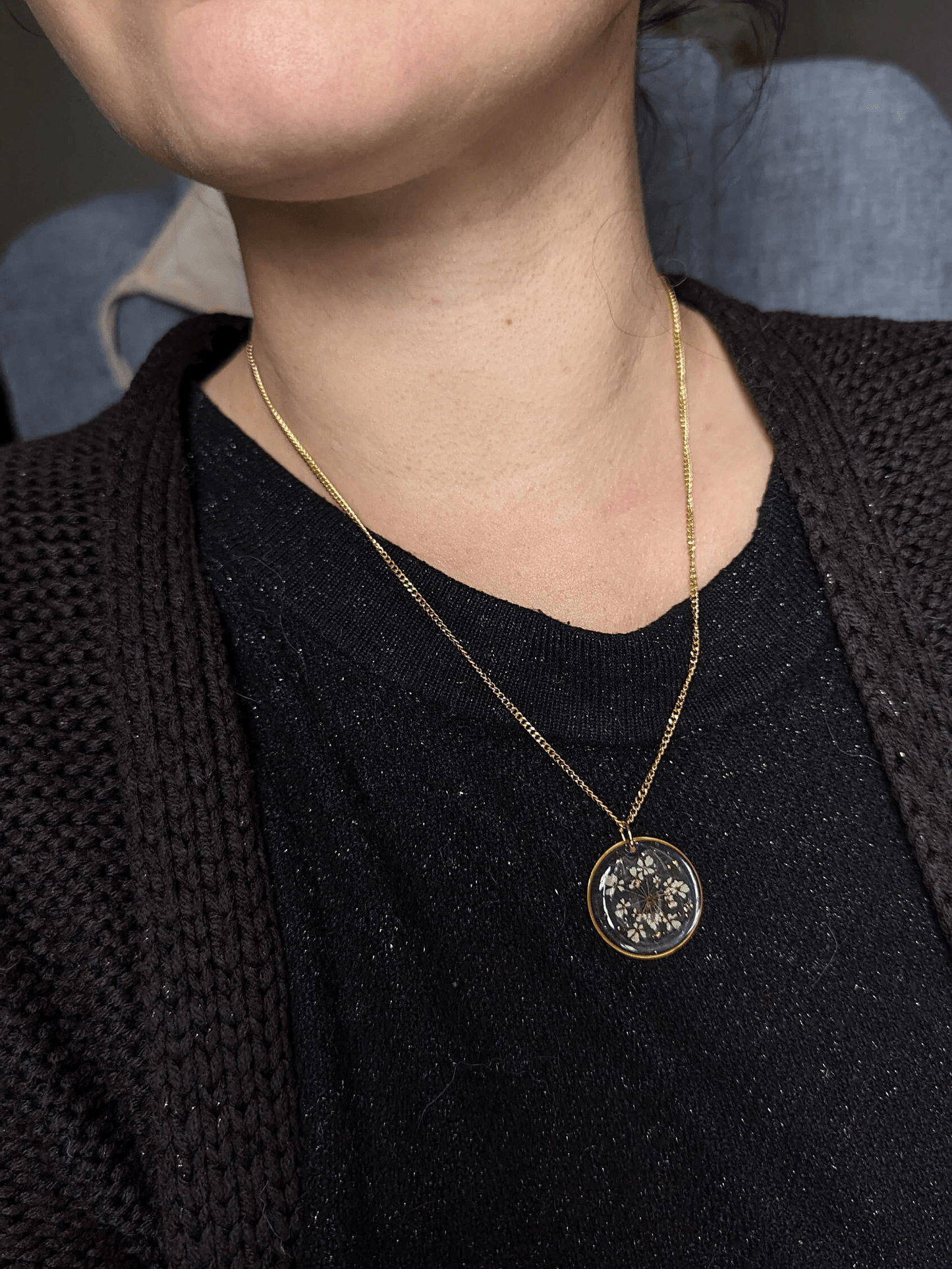 Empreintes Eternelles Colliers Collier transparent Cerfeuil commun