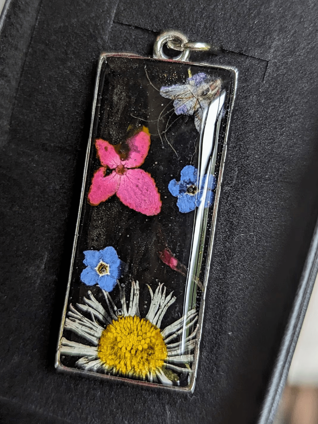 Empreintes Eternelles Porte-clés Porte-clés en résine et fleurs séchées