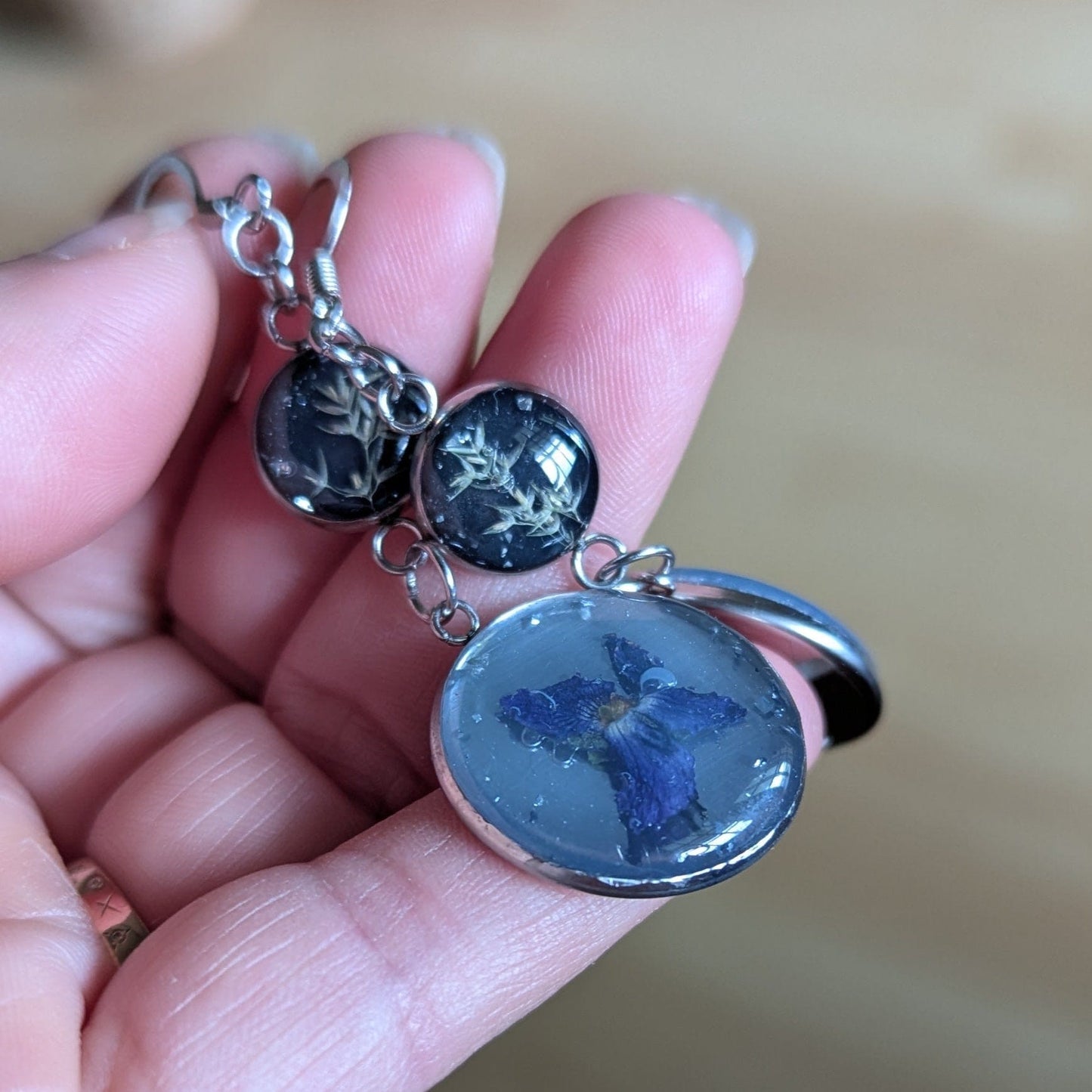 Étreinte Éternelle Boucles d'oreilles Argent Boucles d'oreilles Violettes sauvages