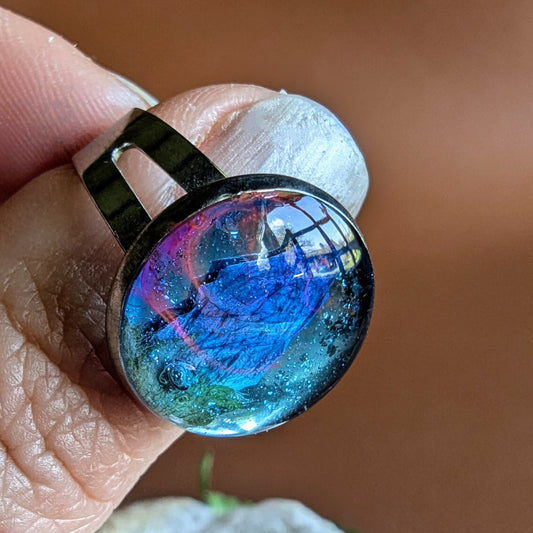 bague argenté lin bleu bisanuelle normandie