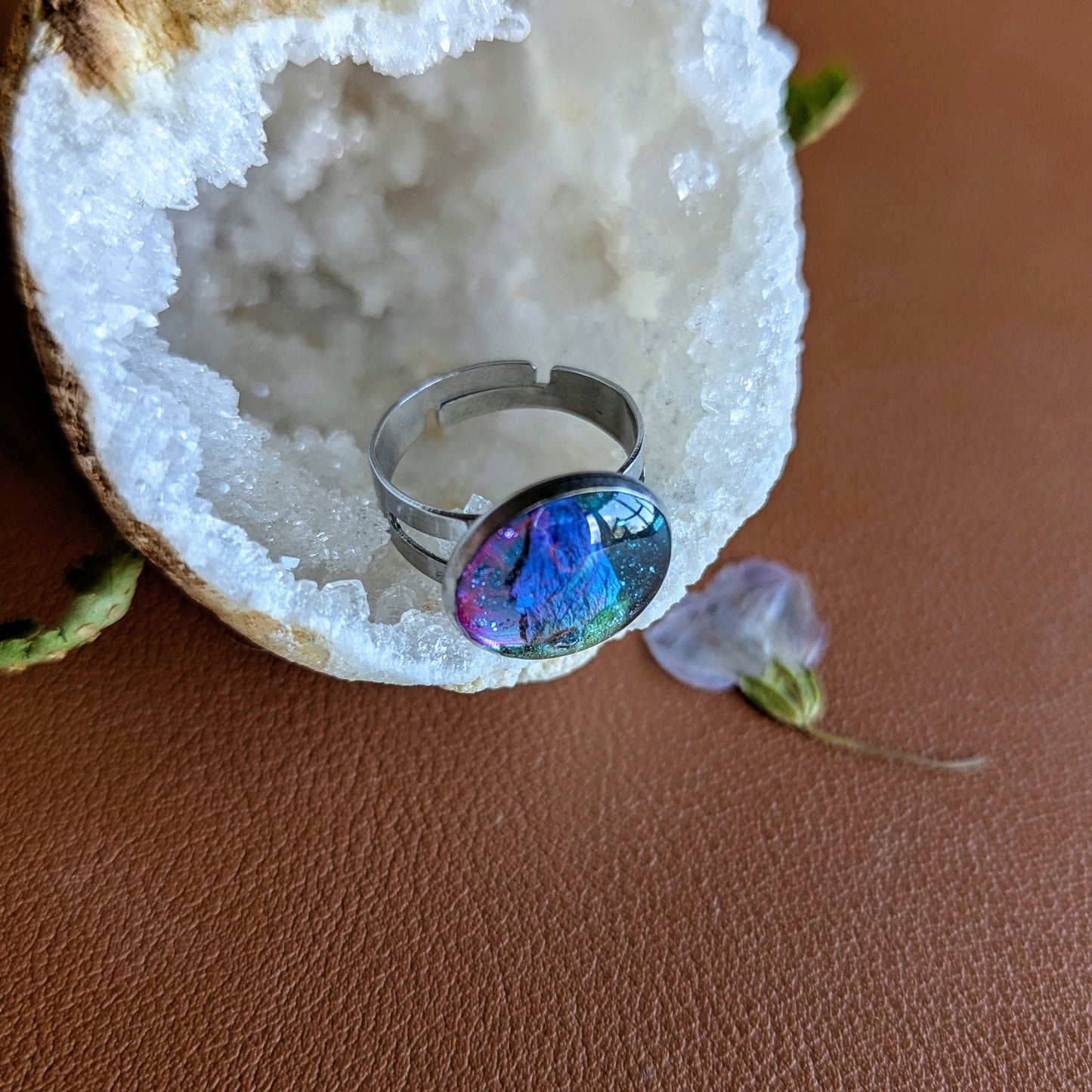 bague argenté lin bleu bisanuelle normandie
