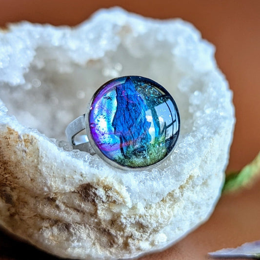 bague argenté lin bleu bisanuelle normandie
