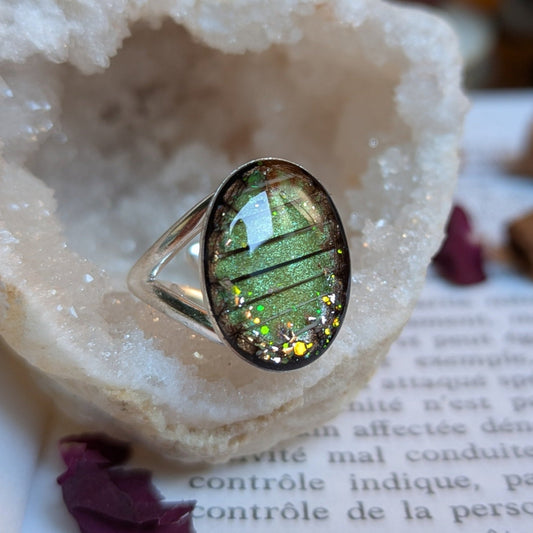 bague argent 925 avec poils et moustaches de chat