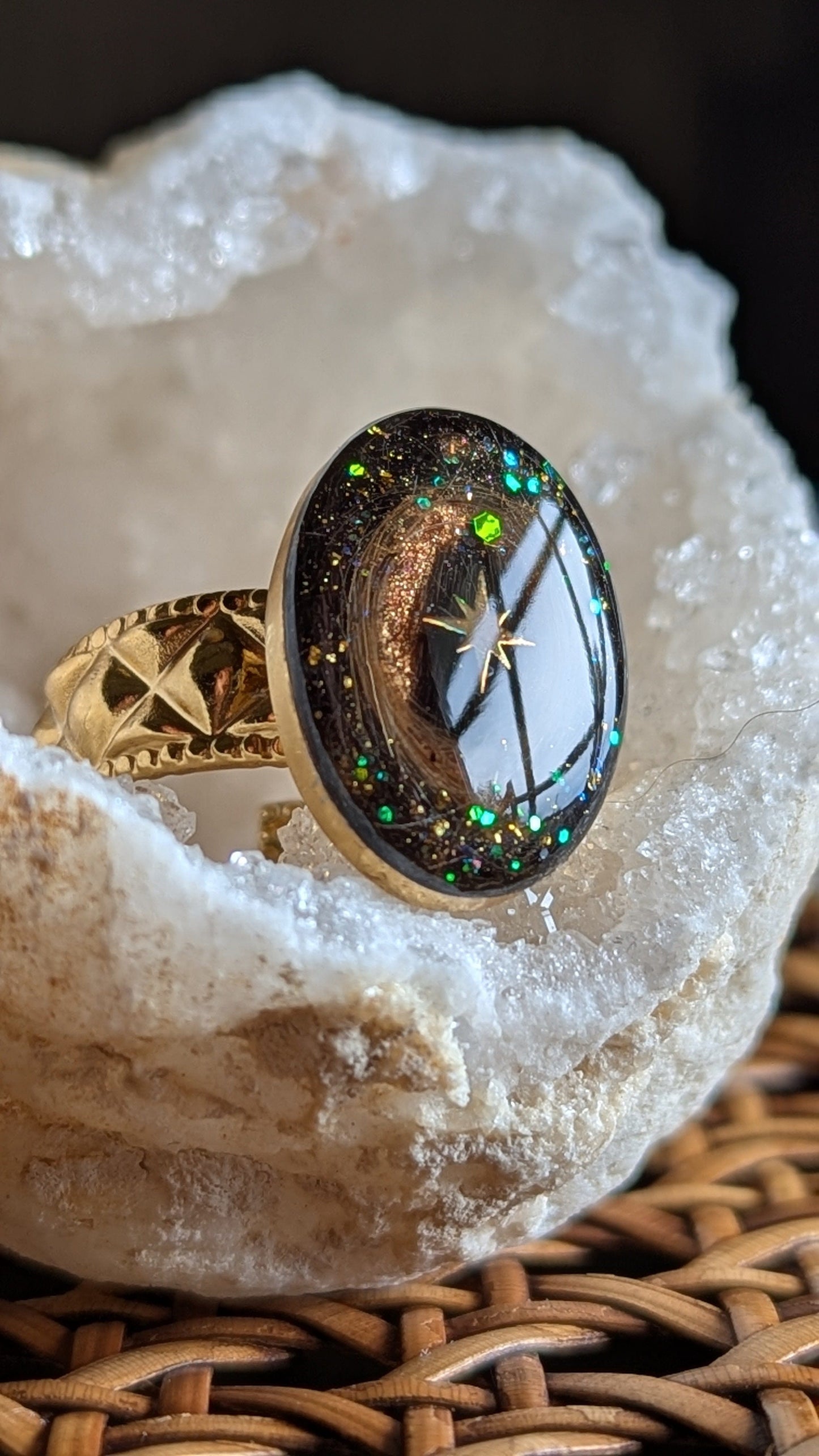Étreinte Éternelle Bague Bague "L'intuitive" version dorée T52 à T58