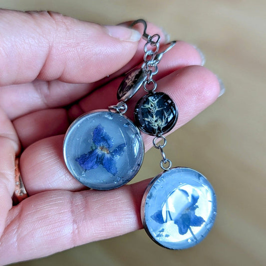 Étreinte Éternelle Boucles d'oreilles Argent Boucles d'oreilles Violettes sauvages