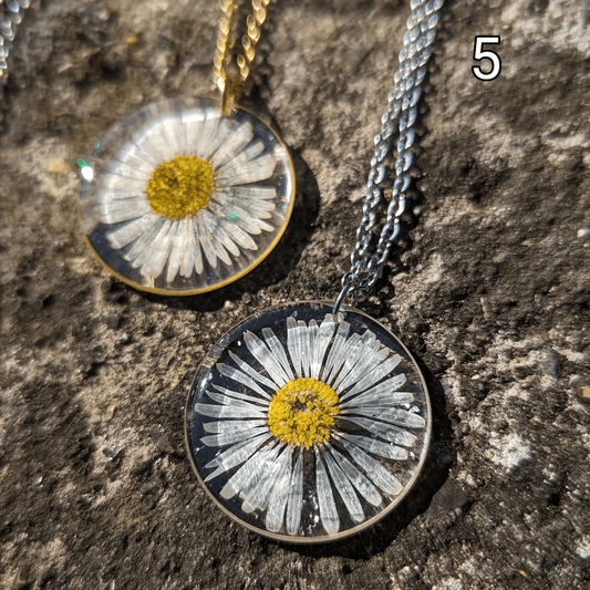 Étreinte Éternelle Colliers Argent Sautoir grande pâquerette