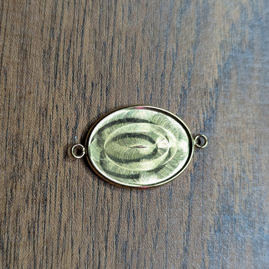 médaillon ovale doré pour bracelet souvenir avec poils animal