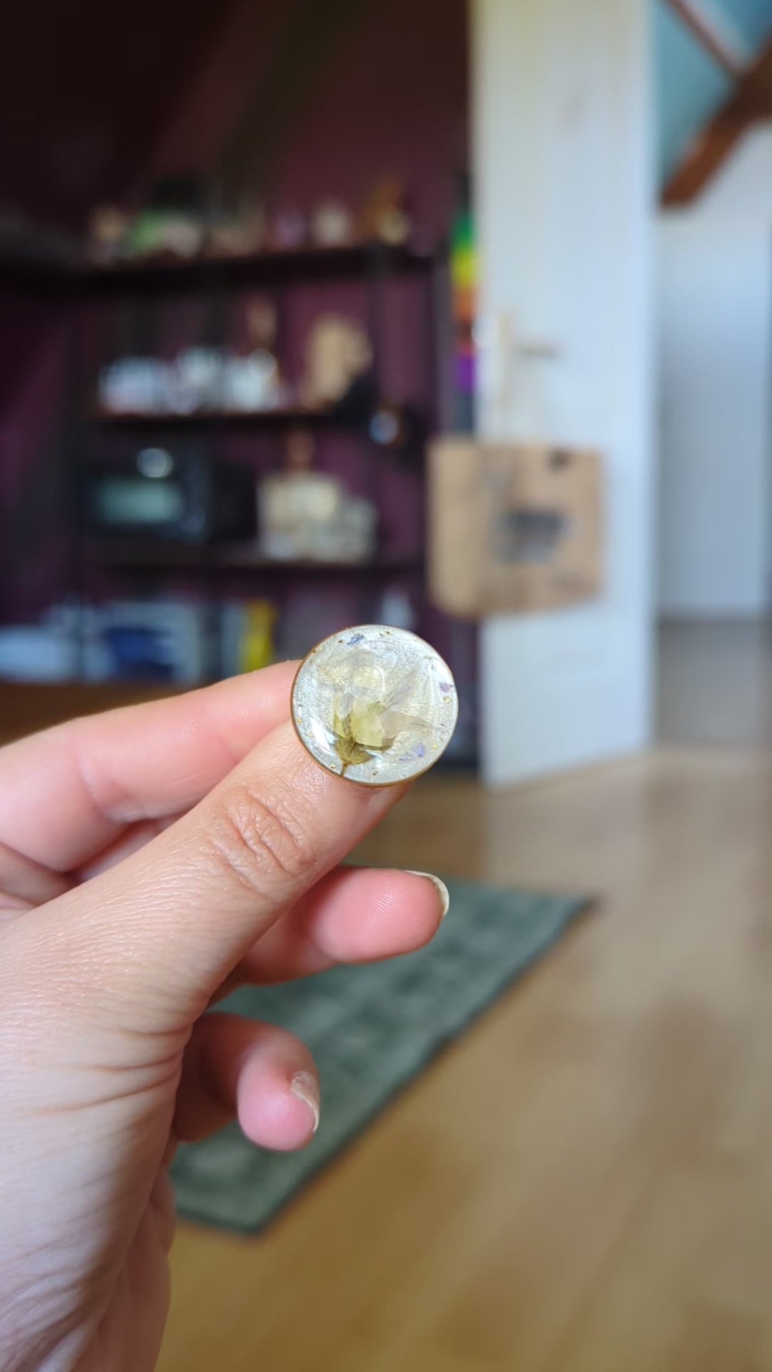 bague dorée fleur de lin bisanuelle normandie