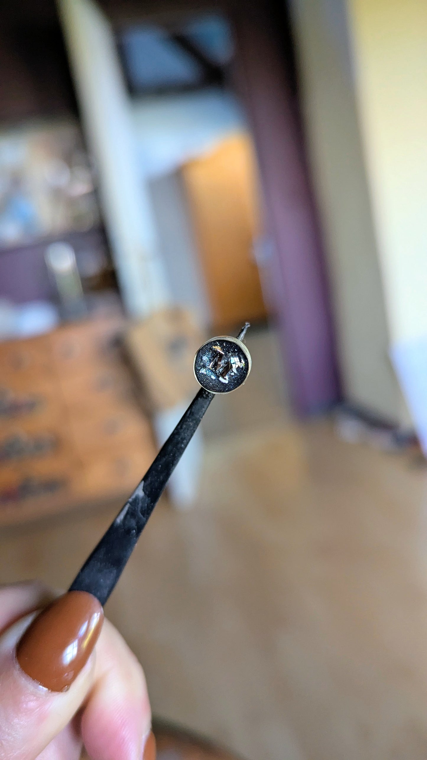 Bracelet "Cosmos" homme fait main en cuir tressé avec cendres animaux