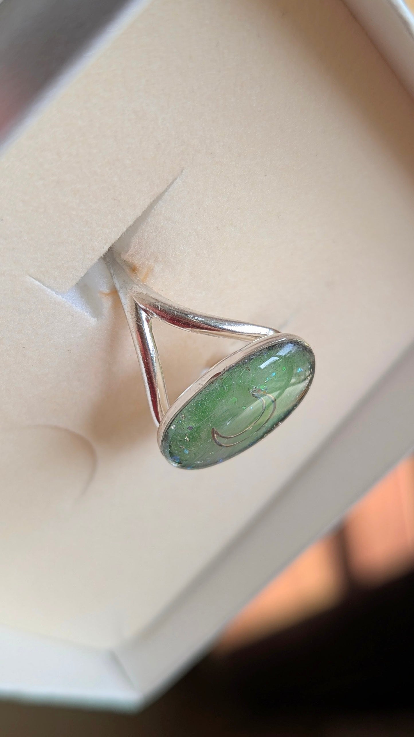 Bague souvenir animal L'intuitive en argent réglable avec inclusion de poils, moustaches ou cendres — vue 10