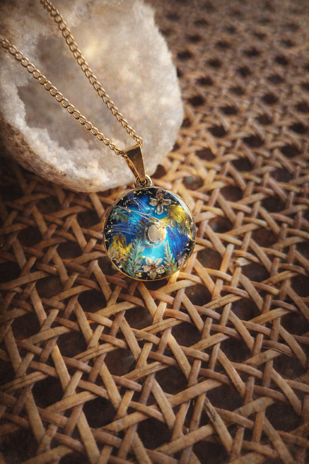 Collier souvenir réversible L'intuitif en acier inox ou or laminé 14k avec poils et cendres d'animal — vue 20