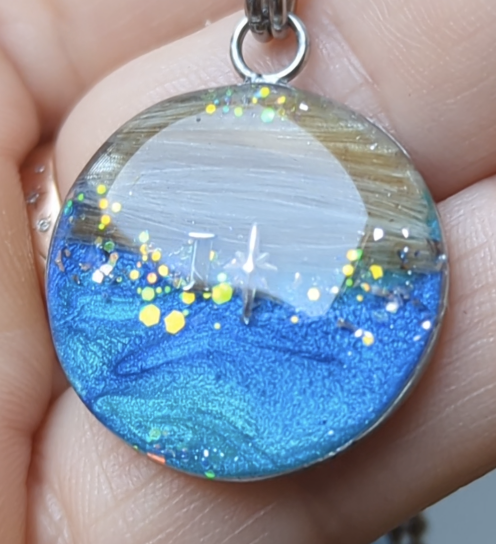 Collier souvenir poils et cendres animal "L'intuitif" - Acier inox ou or laminé 14k